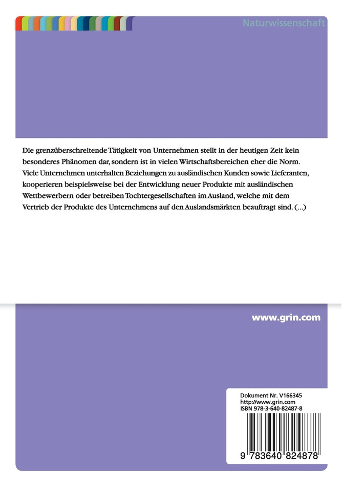 Untersuchung des Einflusses der Unternehmensinternationalität auf den Unternehmenserfolg