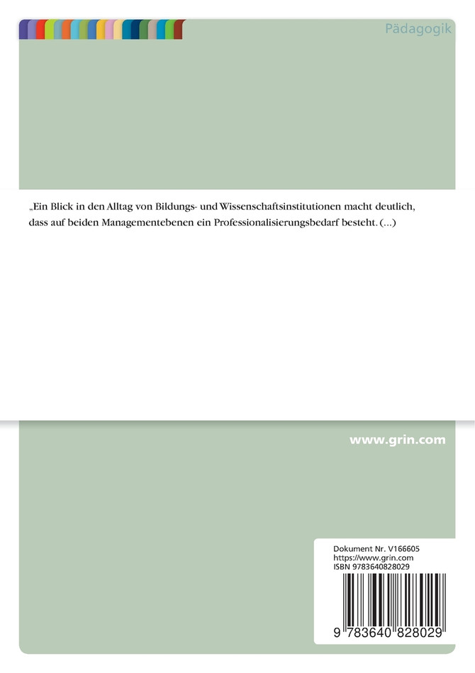 Bildung und Management - Zeitgemäße Verbindung oder Widerspruch
