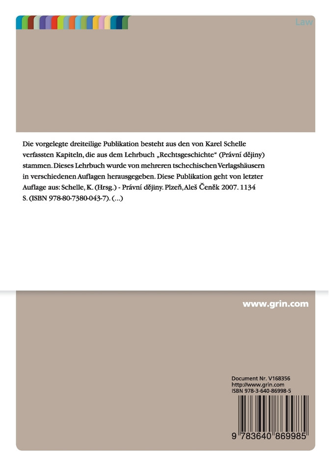 Rechtsgeschichte (ausgewählte Kapitel)  3. Teil