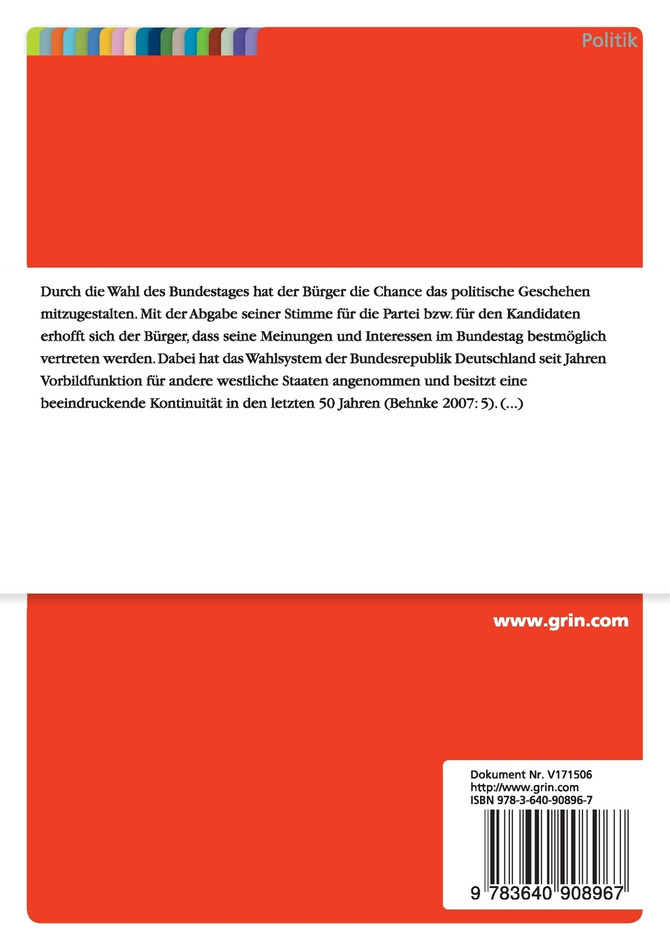 Der Einfluss des Wahlsystems auf das Parteiensystem in der Bundesrepublik Deutschland