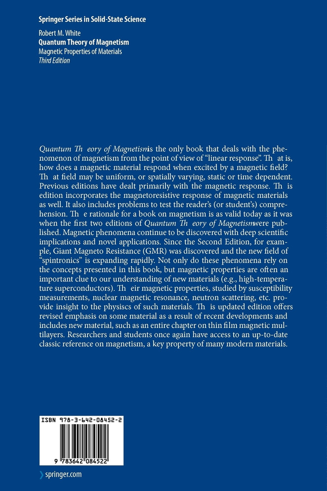 Quantum Theory of Magnetism
