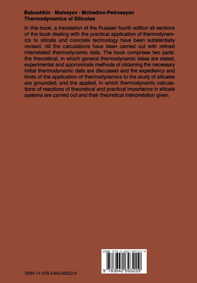 Thermodynamics of Silicates
