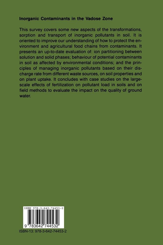 Inorganic Contaminants in the Vadose Zone