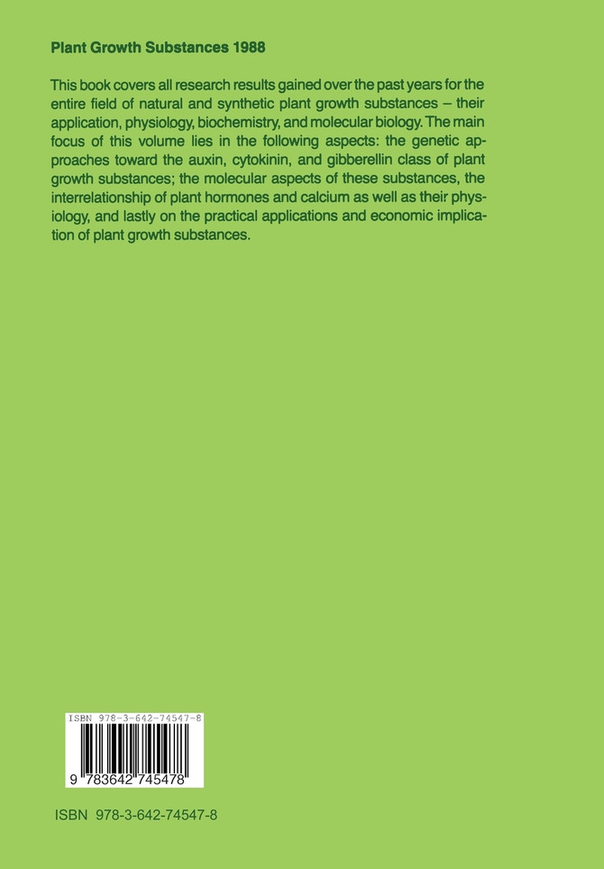 Plant Growth Substances 1988
