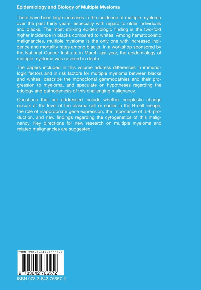 Epidemiology and Biology of Multiple Myeloma