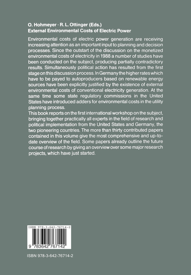 External Environmental Costs of Electric Power