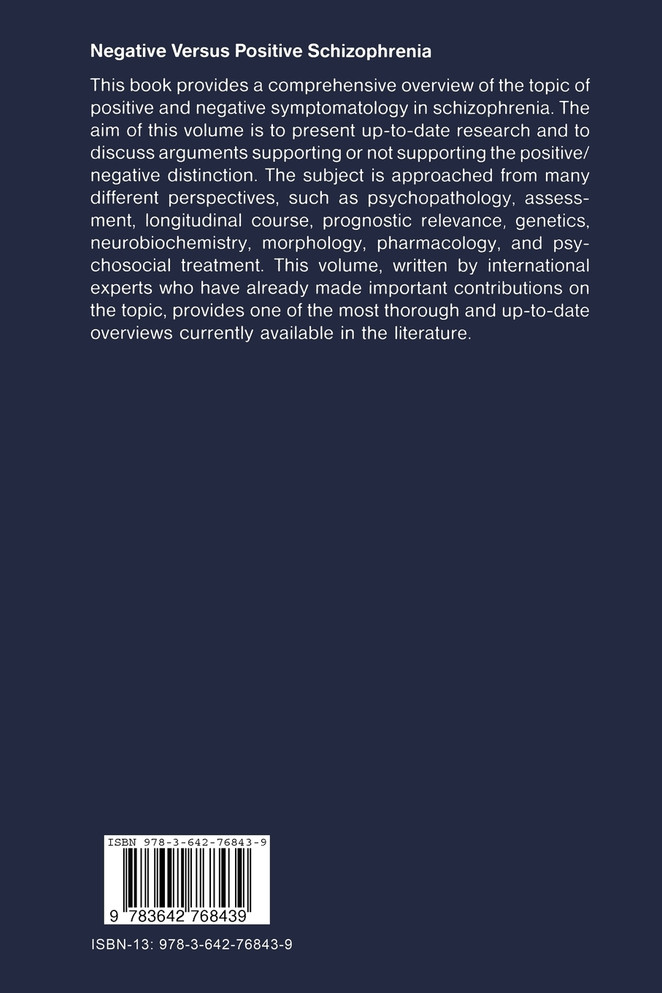Negative Versus Positive Schizophrenia