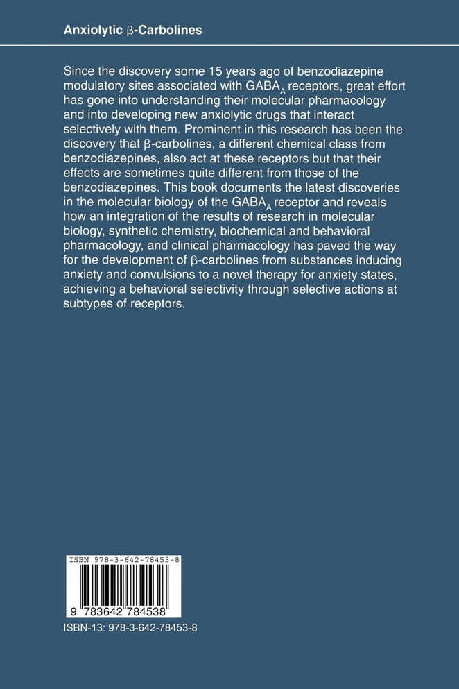 Anxiolytic β-Carbolines
