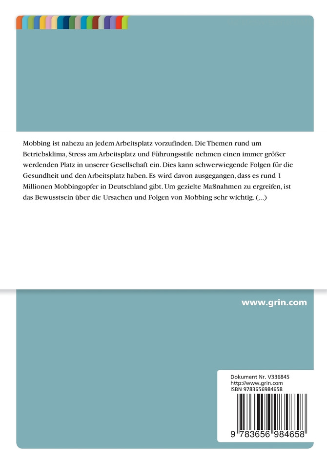Mobbing. Ursachen, Folgen und Handlungsmöglichkeiten