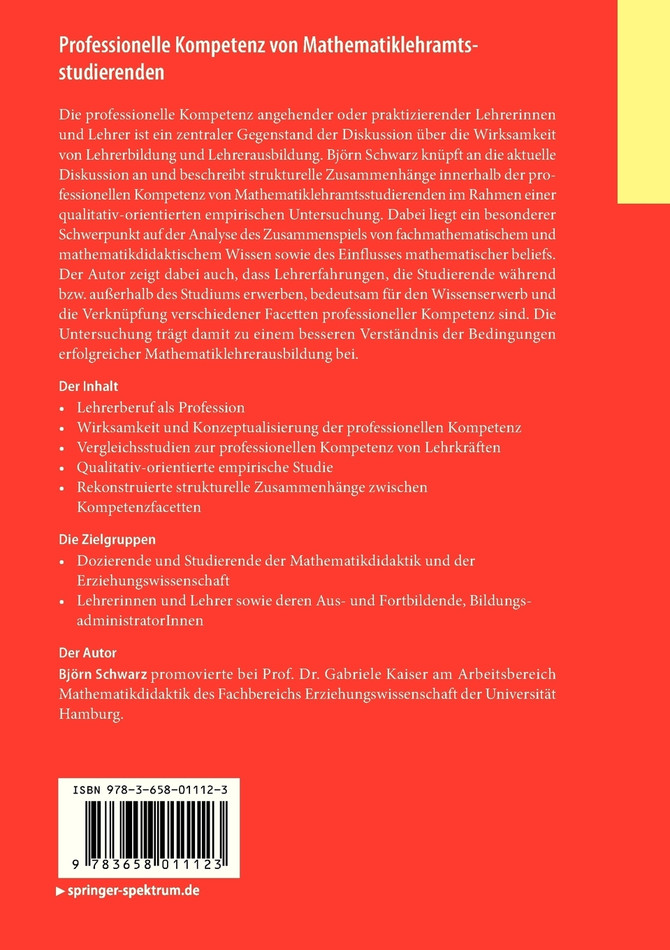Professionelle Kompetenz von Mathematiklehramtsstudierenden
