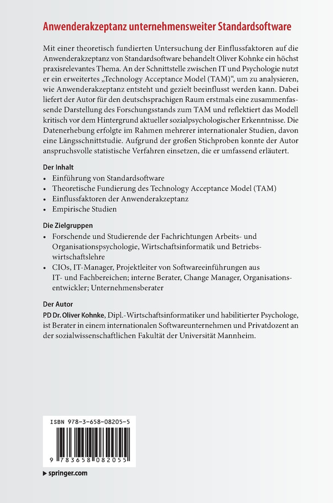 Anwenderakzeptanz unternehmensweiter Standardsoftware