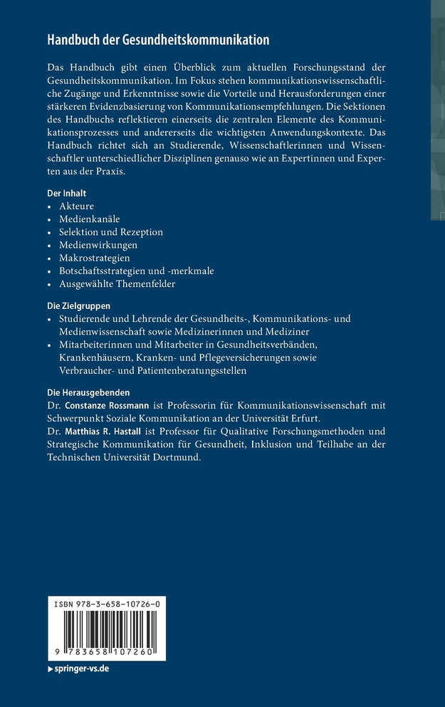 Handbuch der Gesundheitskommunikation