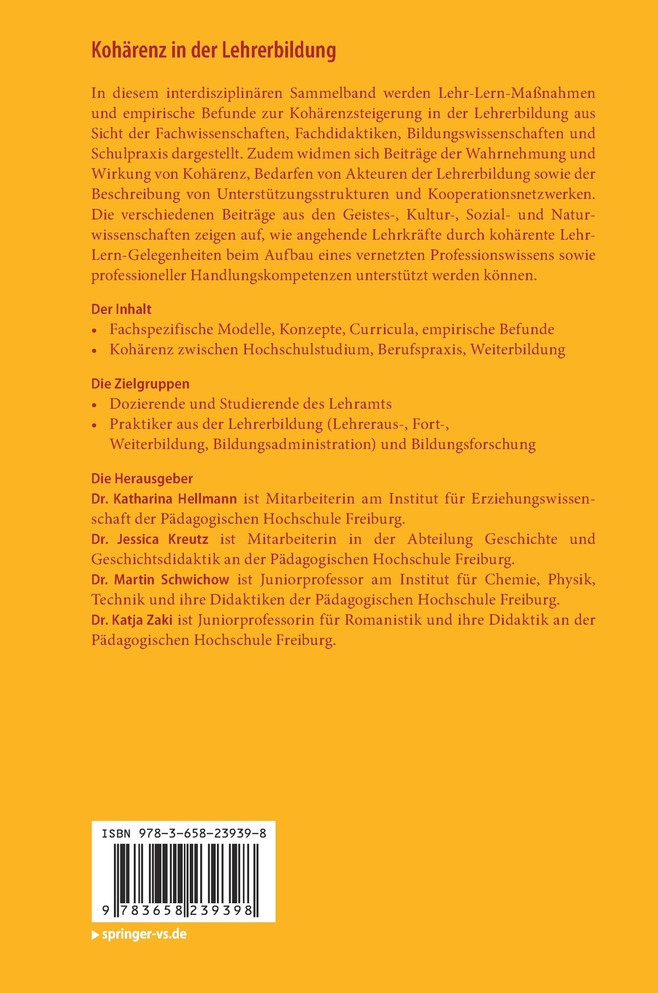 Kohärenz in der Lehrerbildung