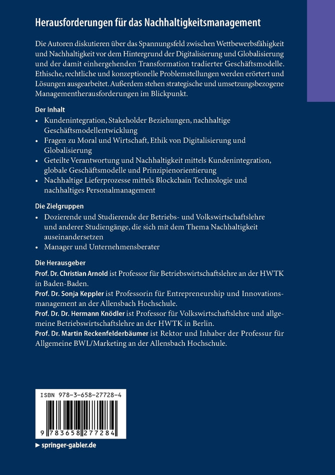 Herausforderungen für das Nachhaltigkeitsmanagement