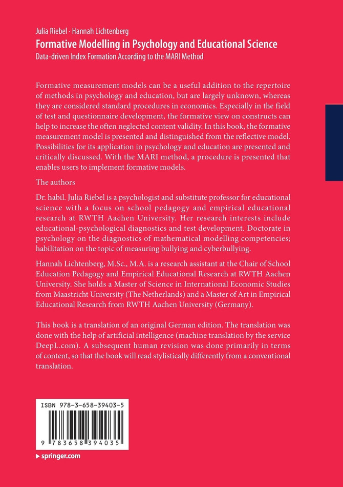 Formative Modelling in Psychology and Educational Science