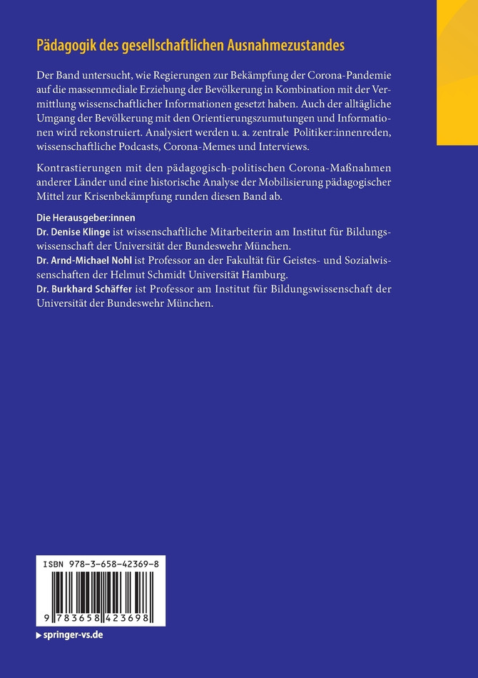 Pädagogik des gesellschaftlichen Ausnahmezustandes