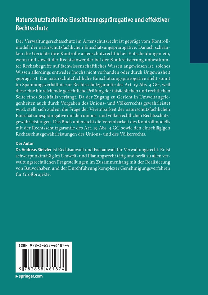 Naturschutzfachliche Einschätzungsprärogative und effektiver Rechtsschutz