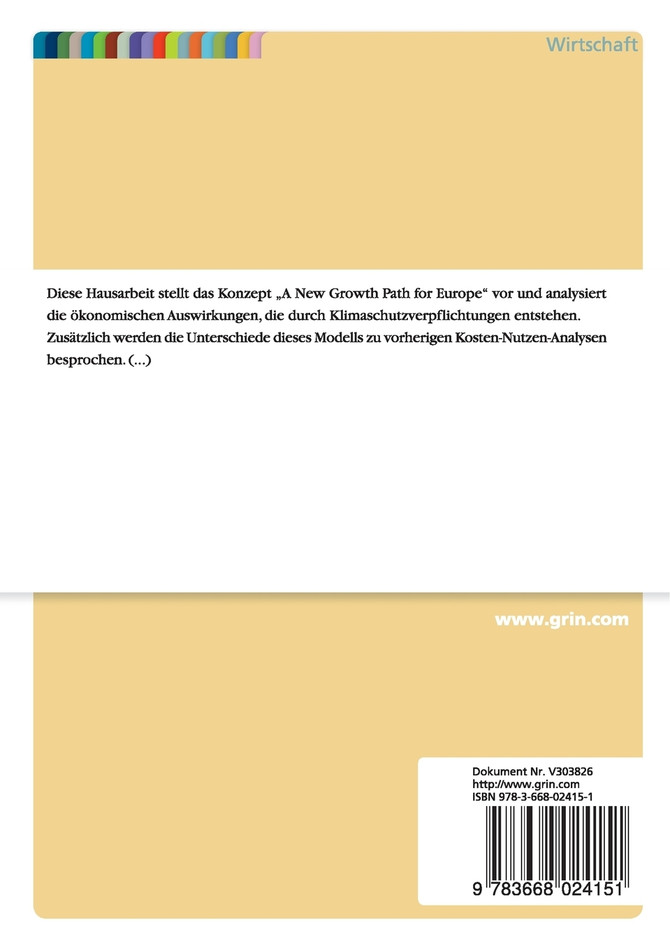 Analyse der EU-Low-Carbon-Strategy "A New Growth Path for Europe"