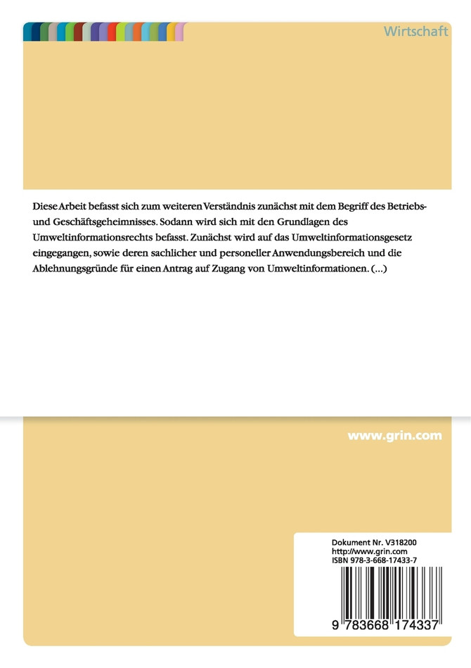 Der Schutz von Betriebs- und Geschäftsgeheimnissen im Genehmigungsverfahren