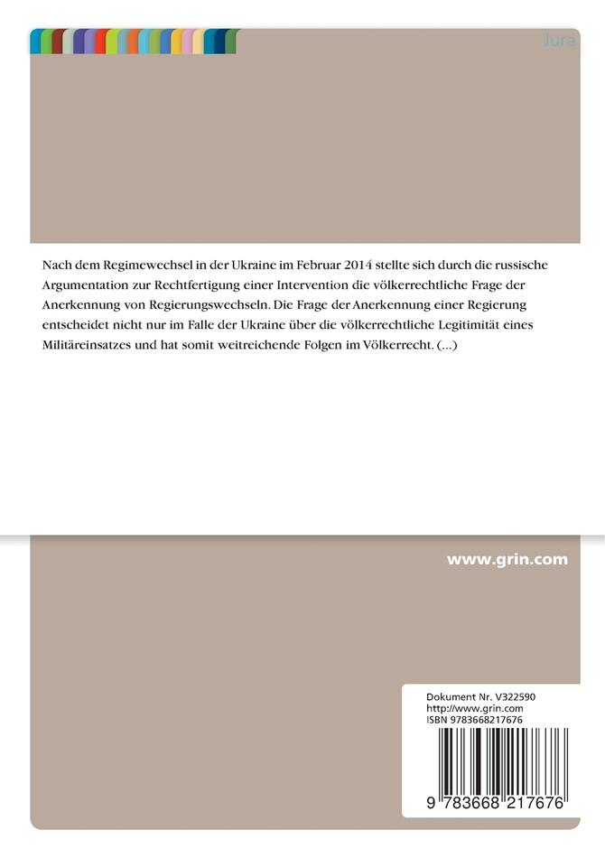 Die Perspektive des Völkerrechts auf den Regimewechsel in der Ukraine 2014