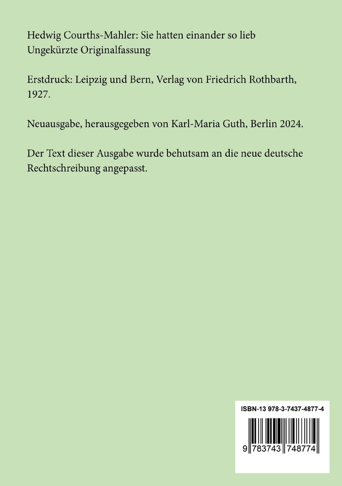Sie hatten einander so lieb