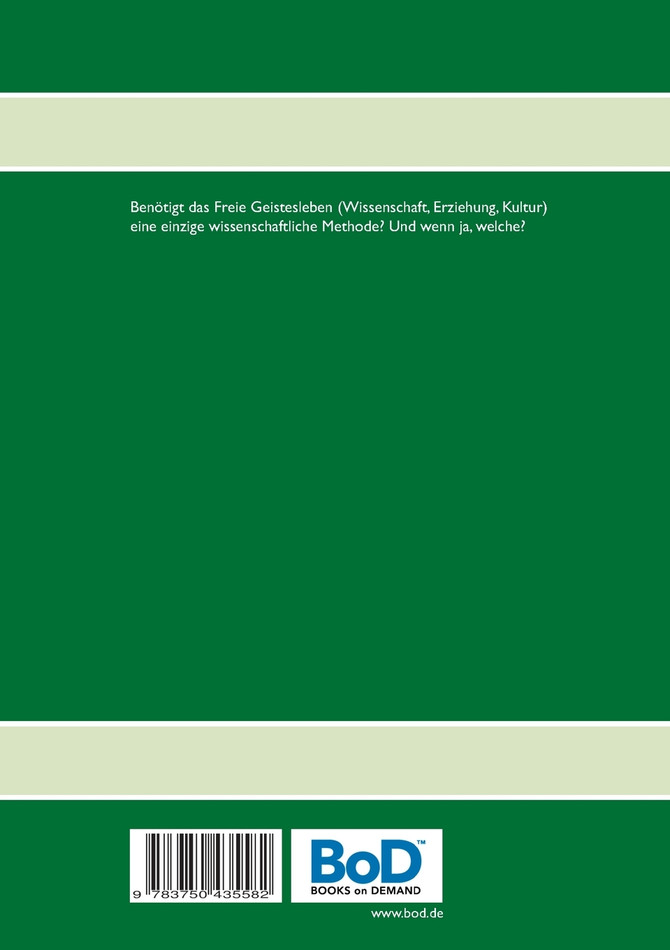 Freies Geistesleben und Wissenschaftstheorie(n)