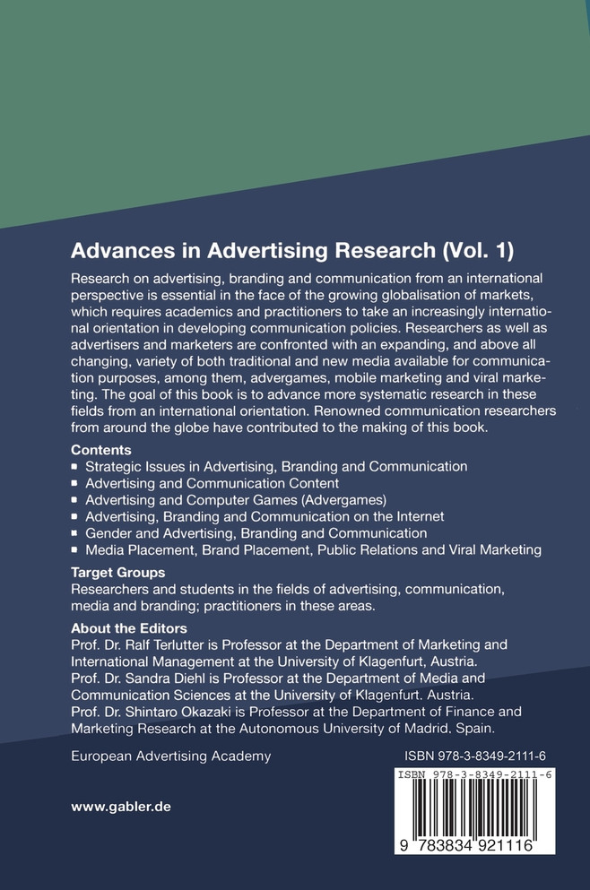 Advances in Advertising Research (Vol. 1)