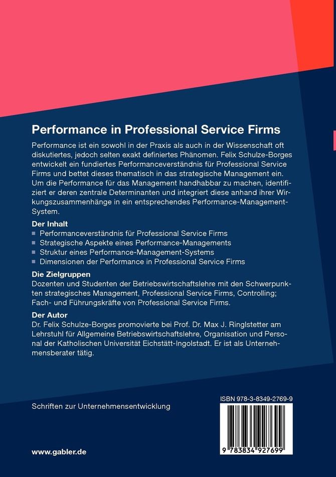 Performance in Professional Service Firms