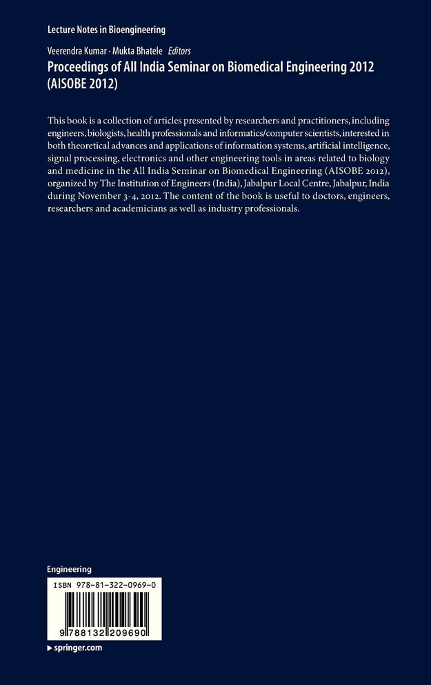 Proceedings of All India Seminar on Biomedical Engineering 2012 (AISOBE 2012)