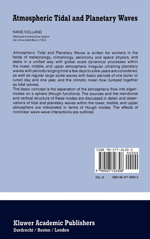 Atmospheric Tidal and Planetary Waves