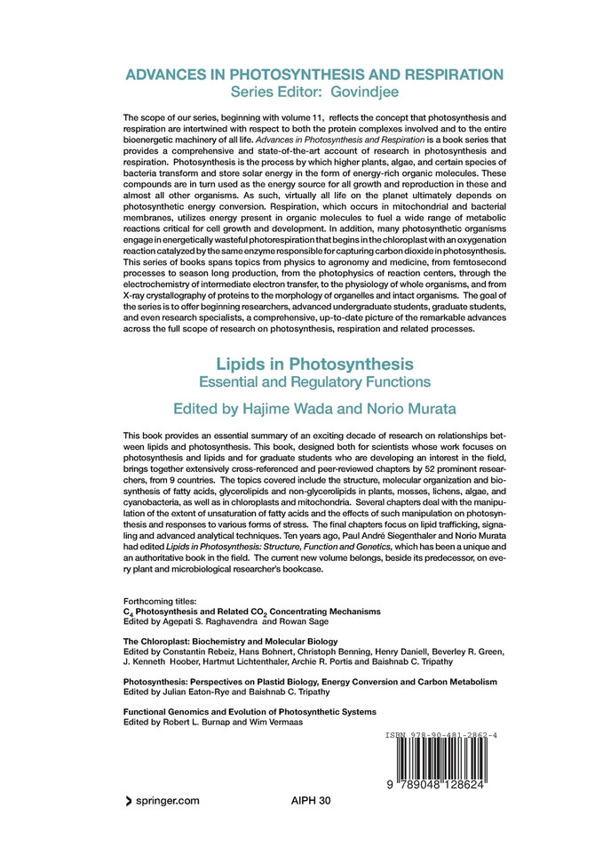 Lipids in Photosynthesis