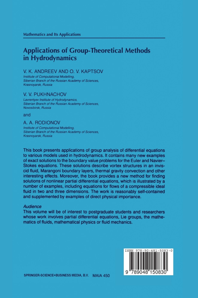 Applications of Group-Theoretical Methods in Hydrodynamics