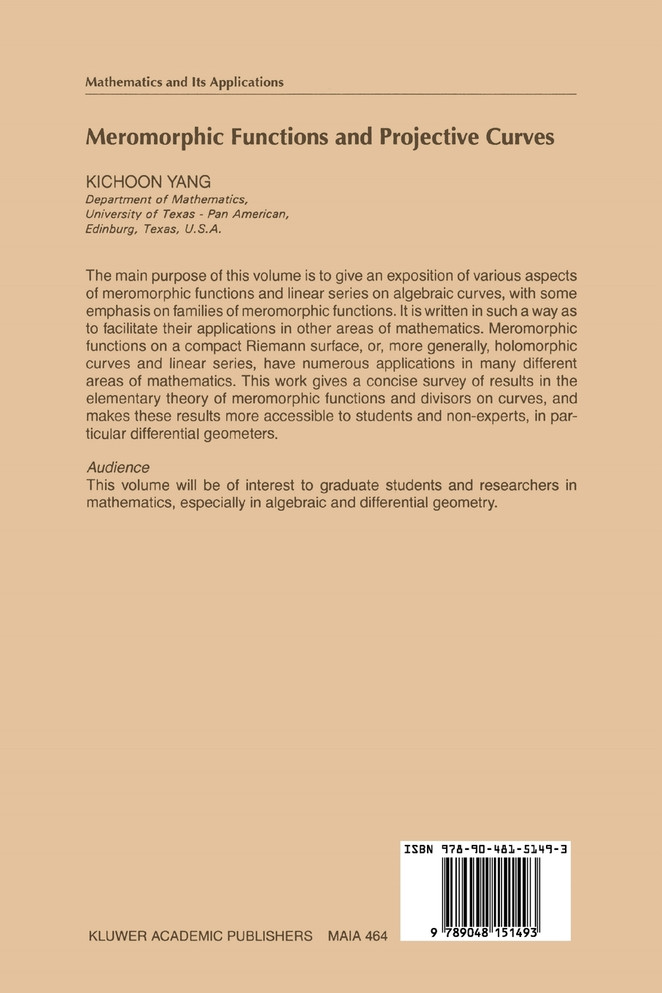 Meromorphic Functions and Projective Curves