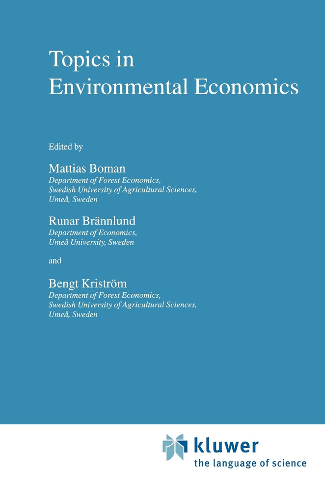 Topics in Environmental Economics