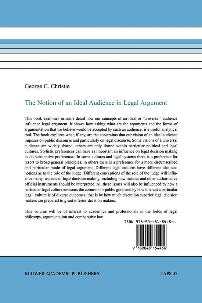 The Notion of an Ideal Audience in Legal Argument