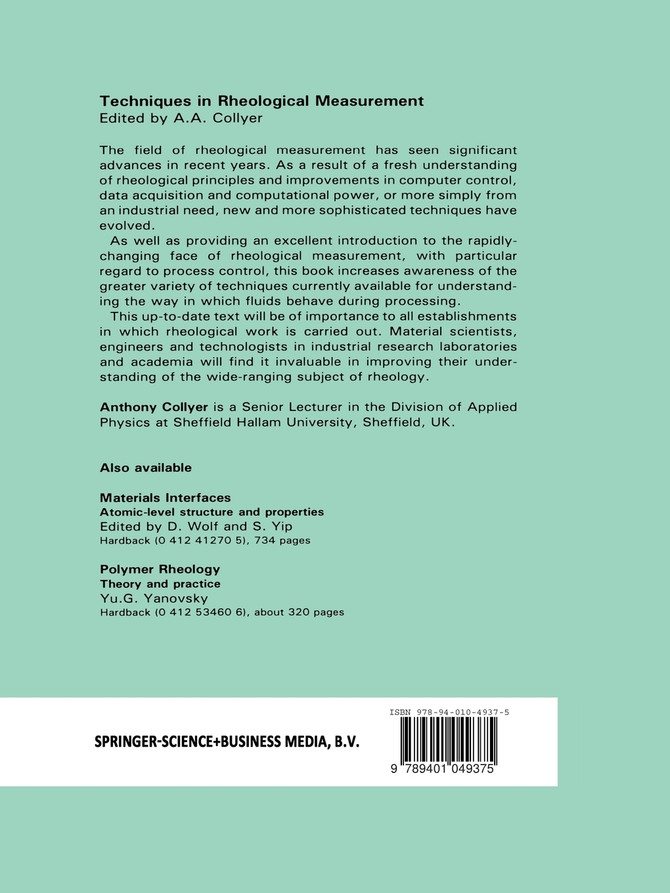 Techniques in Rheological Measurement