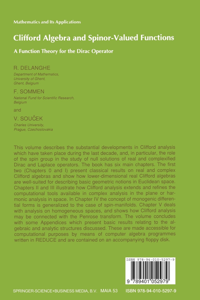Clifford Algebra and Spinor-Valued Functions
