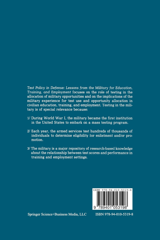 Test Policy in Defense