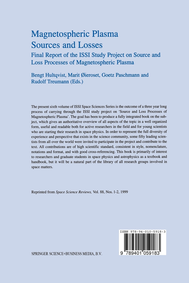 Magnetospheric Plasma Sources and Losses