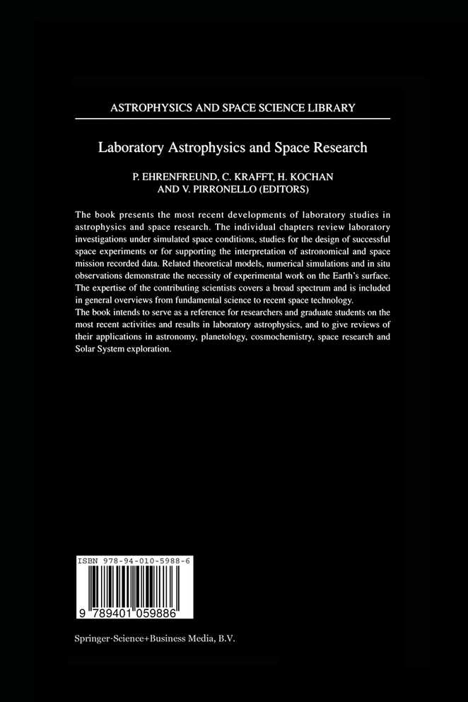 Laboratory Astrophysics and Space Research