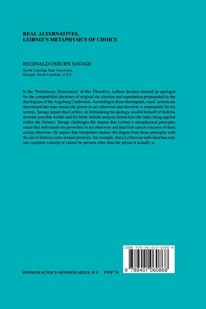 Real Alternatives, Leibniz's Metaphysics of Choice