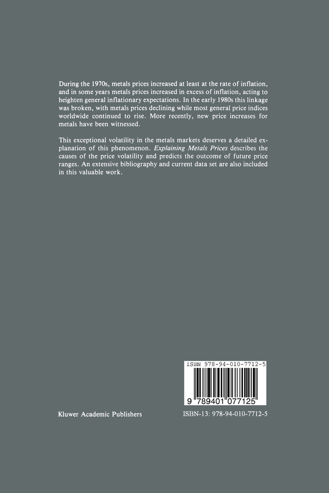 Explaining Metals Prices