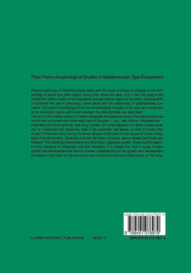 Plant Pheno-Morphological Studies in Mediterranean Type Ecosystems