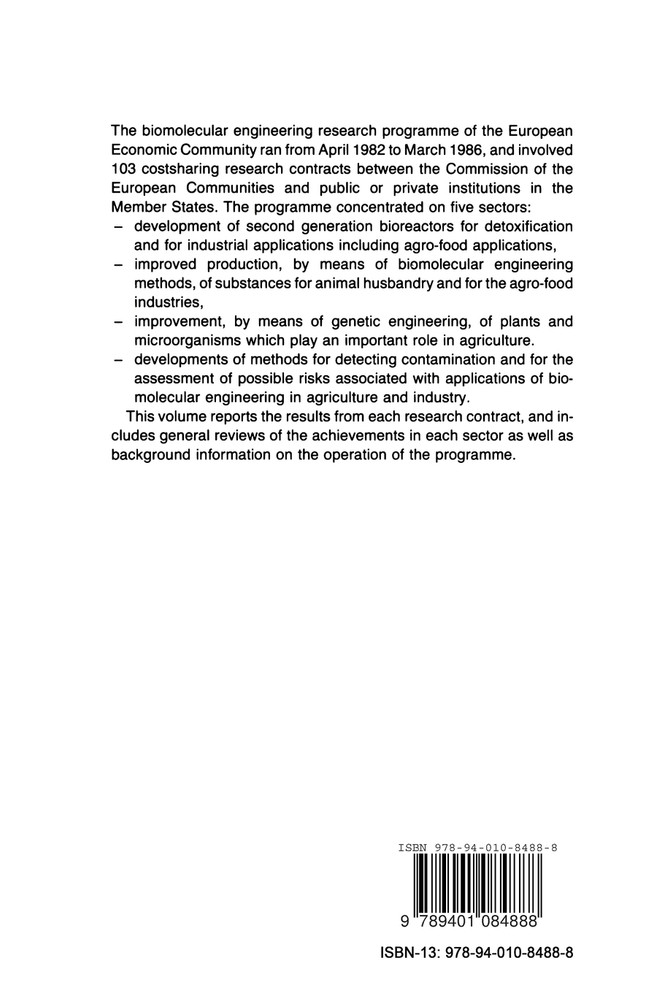 Biomolecular Engineering in the European Community