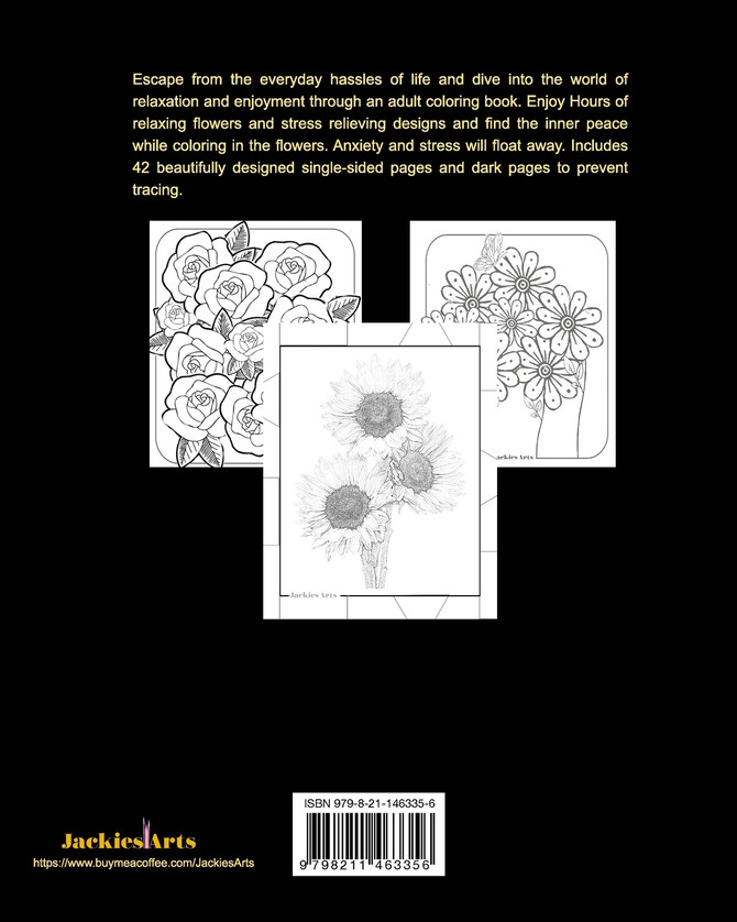 Relaxing Flowers Adult Coloring Book