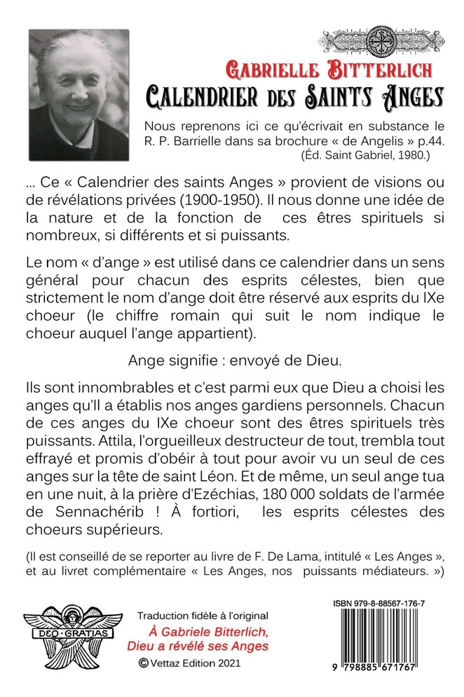 Calendrier des Saints Anges