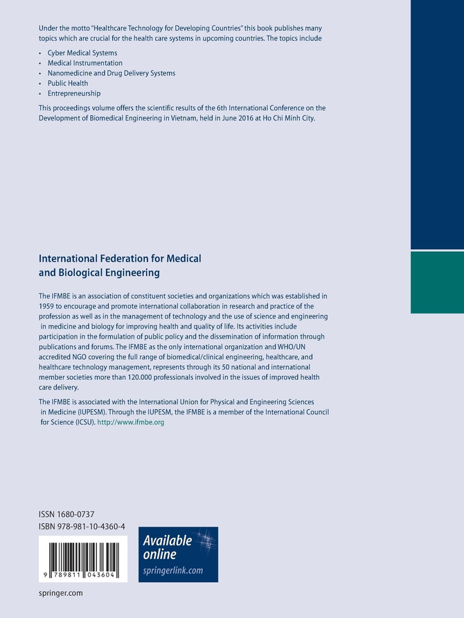 6th International Conference on the Development of Biomedical Engineering in Vietnam (BME6)