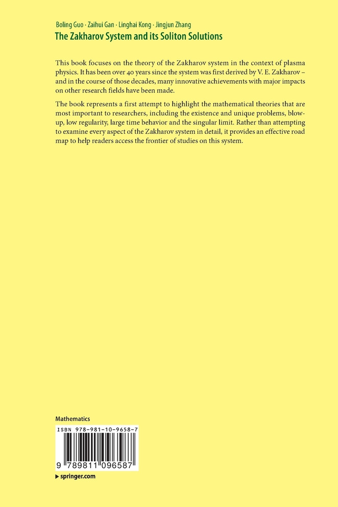 The Zakharov System and its Soliton Solutions
