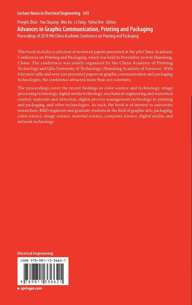 Advances in Graphic Communication, Printing and Packaging