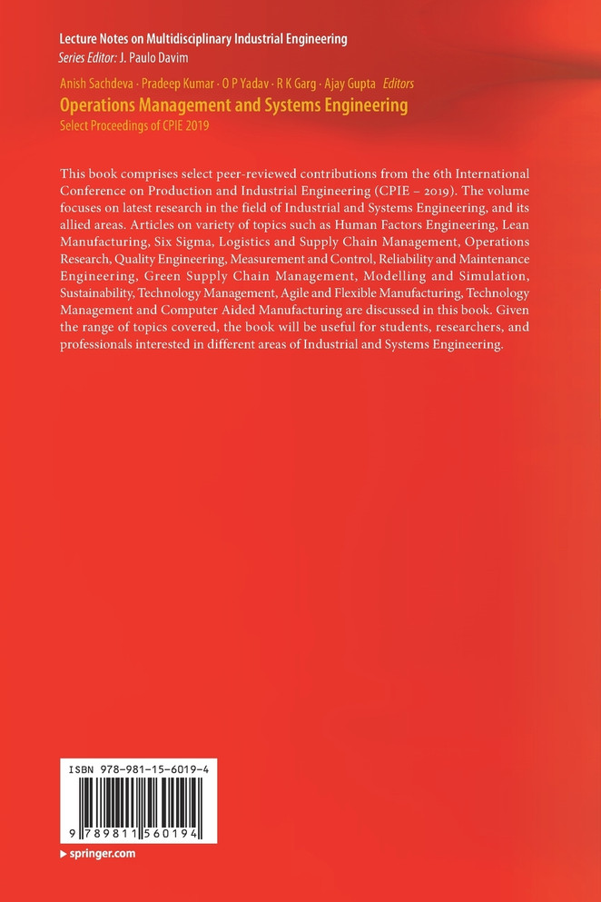 Operations Management and Systems Engineering